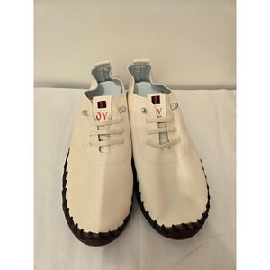 PRICE SLASHED! OY Cream‎ Leather Casual Comfort Loafers Shoes Brown Accents